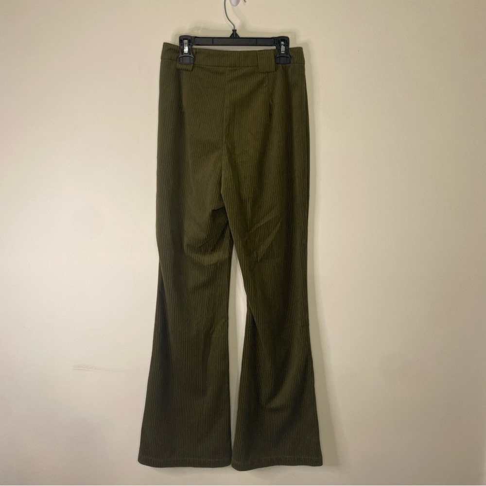 Cider Corduroy Green Wide Flare Leg High Waisted Trouser Pants XS 90s Y2K Office - Picture 9 of 12
